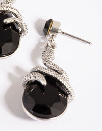 Antique Silver Snake Drop Earrings - link has visual effect only