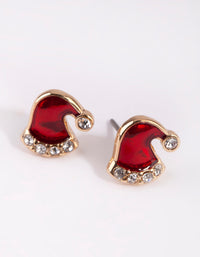 Festive Santa Hat Stud Earring Pack - link has visual effect only