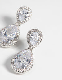 Silver Diamond Simulant Classic Teardrop Earrings - link has visual effect only