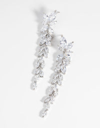 Silver Diamond Simulant Drop Earrings - link has visual effect only