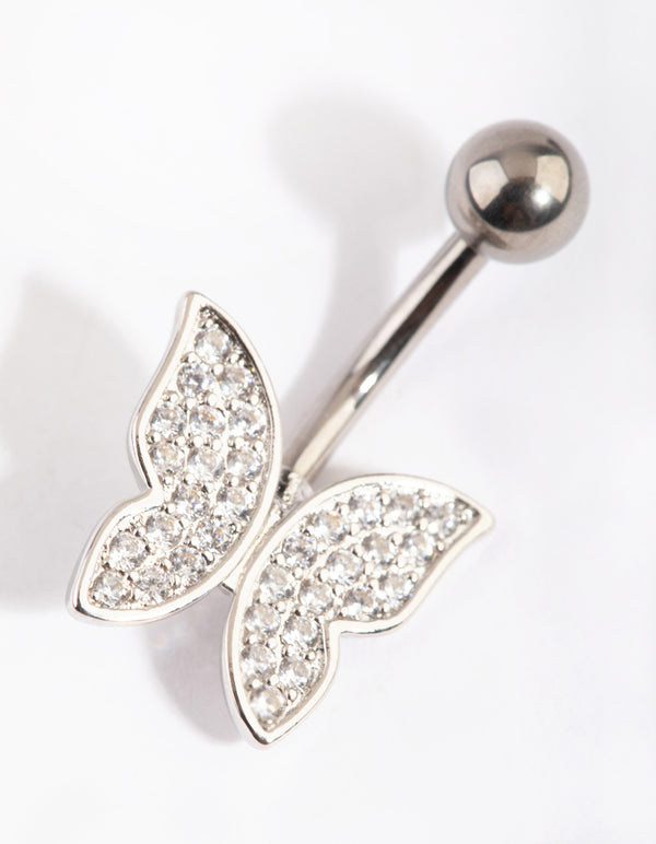 Titanium Butterfly Belly Bar