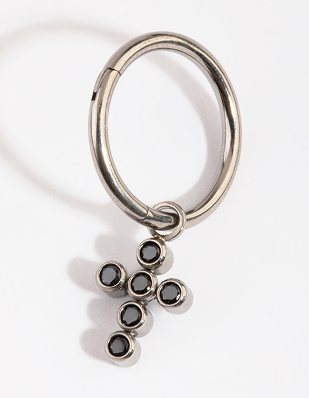 Titanium Diamante Cross Belly Ring