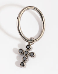 Titanium Diamante Cross Belly Ring - link has visual effect only