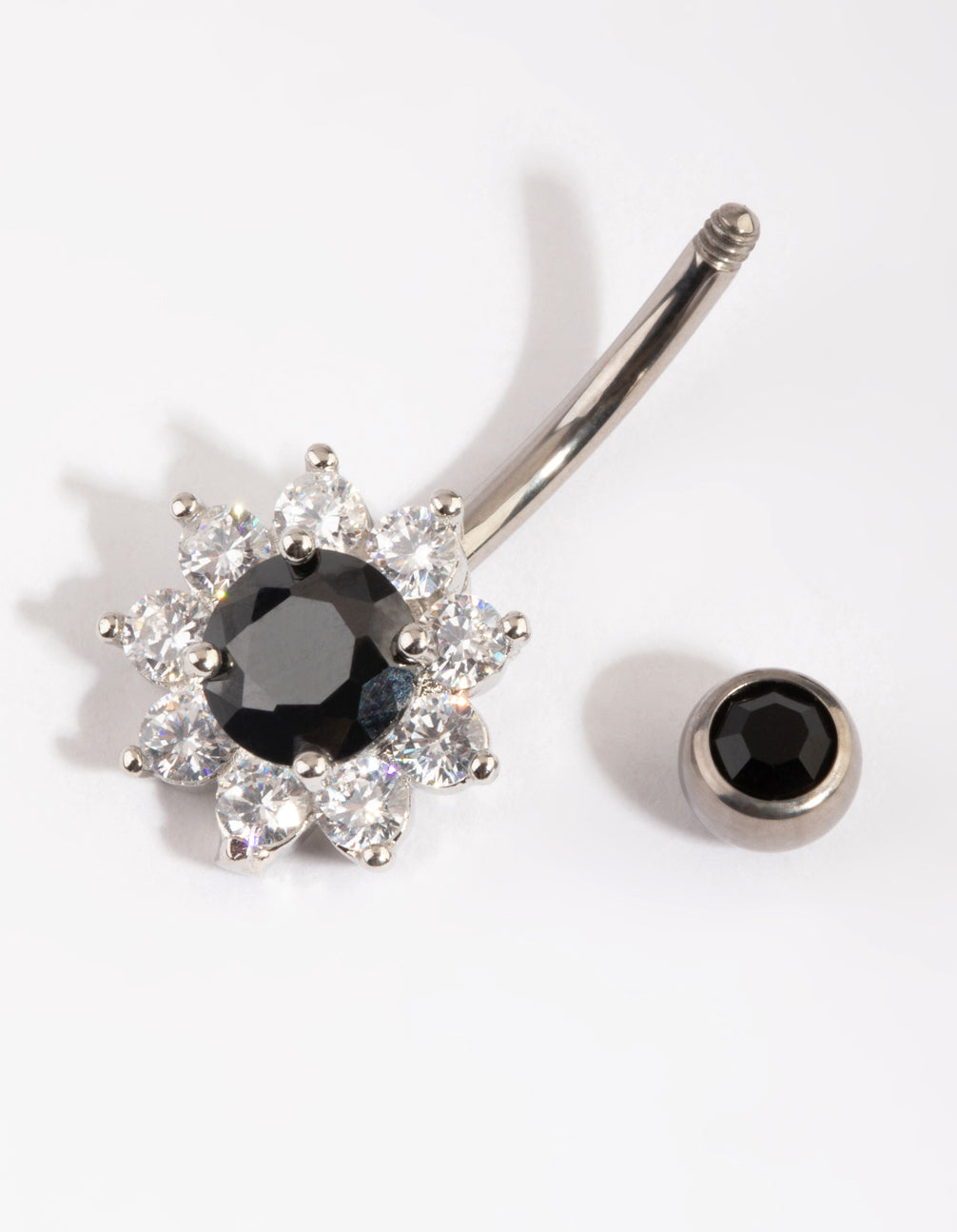 Titanium Flower Belly Bar