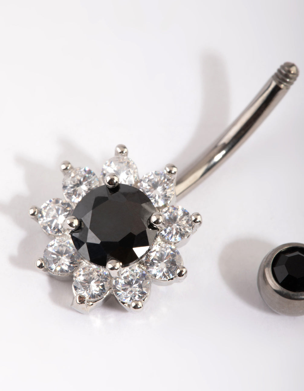 Titanium Flower Belly Bar