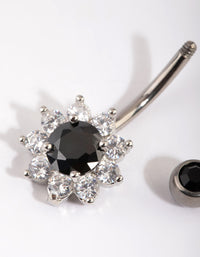 Titanium Flower Belly Bar - link has visual effect only