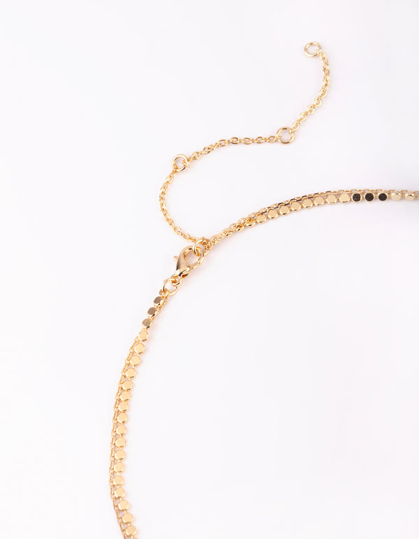 Gold Plated Lariat Necklace Set
