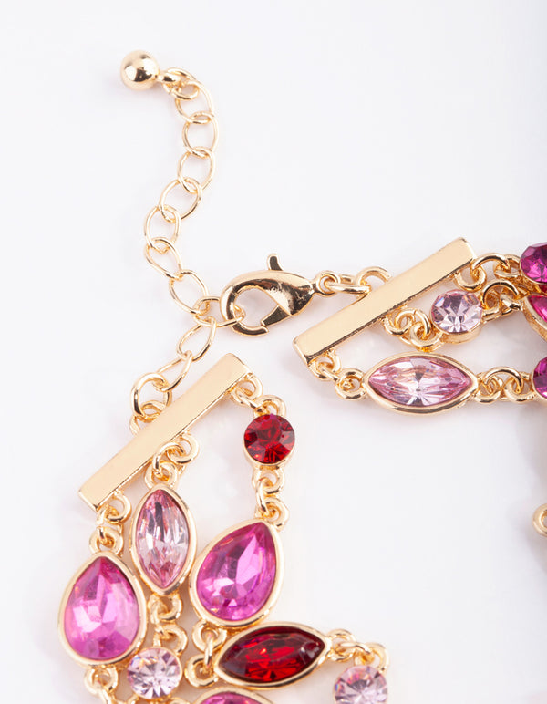 Gold Mixed Marquise Bracelet