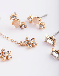 Gold Floral Stack Pack Earrings - link has visual effect only