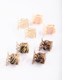Mixed Neutral Pattern Mini Claw Clip 8-Pack - link has visual effect only