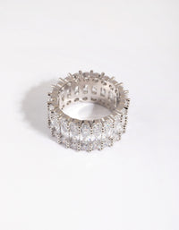 Silver Baguette Cubic Zirconia Ring - link has visual effect only