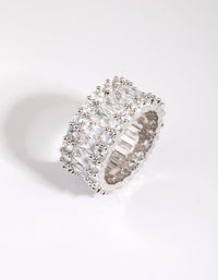 Silver Baguette Cubic Zirconia Ring - link has visual effect only