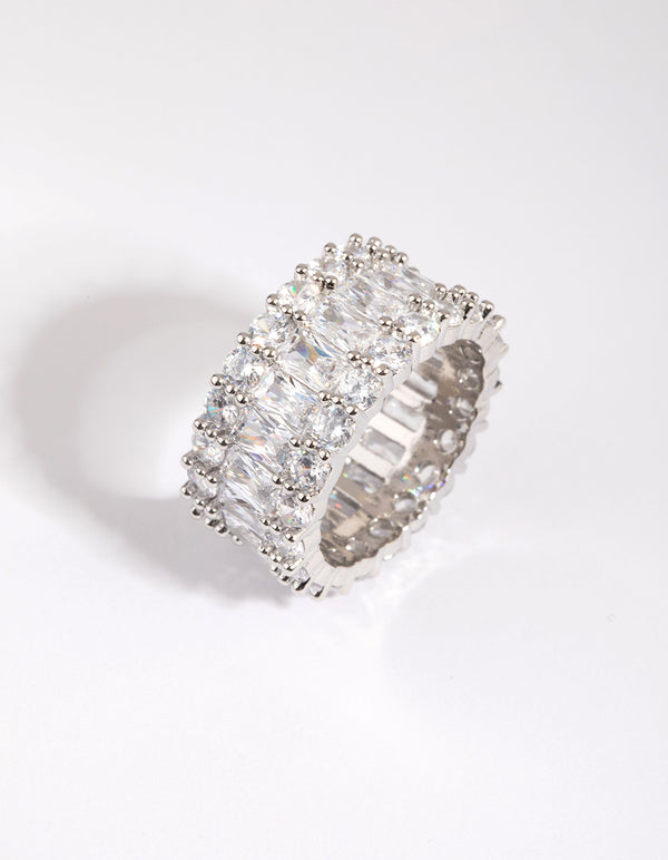 Silver Baguette Cubic Zirconia Ring