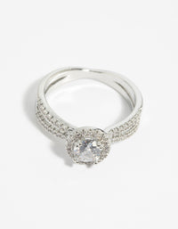 Silver Cubic Zirconia Ring - link has visual effect only