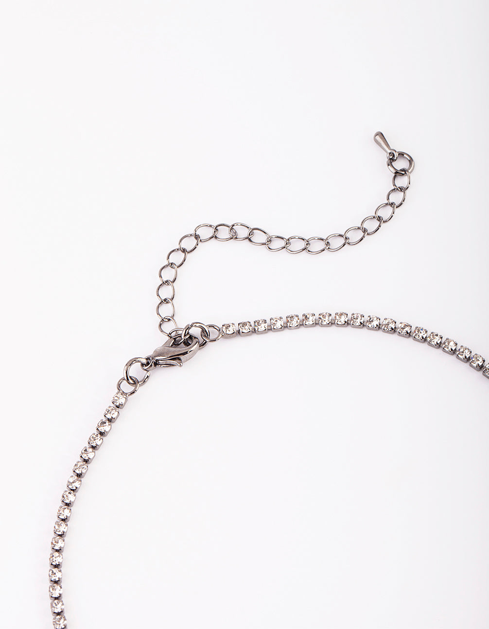 Gunmetal Marquise Diamante Necklace & Earrings Set