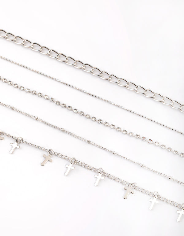 Rhodium Cross Choker