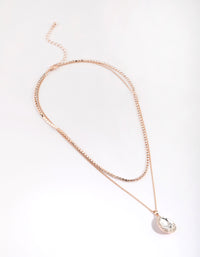 Gold Diamante Layered Necklace - link has visual effect only