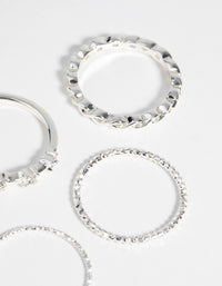 Silver Plated Diamante Ring Pack - link has visual effect only