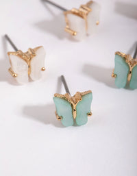 Gold Pastel Butterfly Stud Earring Pack - link has visual effect only
