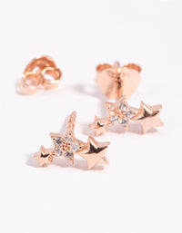Rose Gold Plated Sterling Silver Star Stud Earrings - link has visual effect only