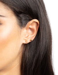 Gold Plated Sterling Silver Snake Stud Earring Pack - link has visual effect only
