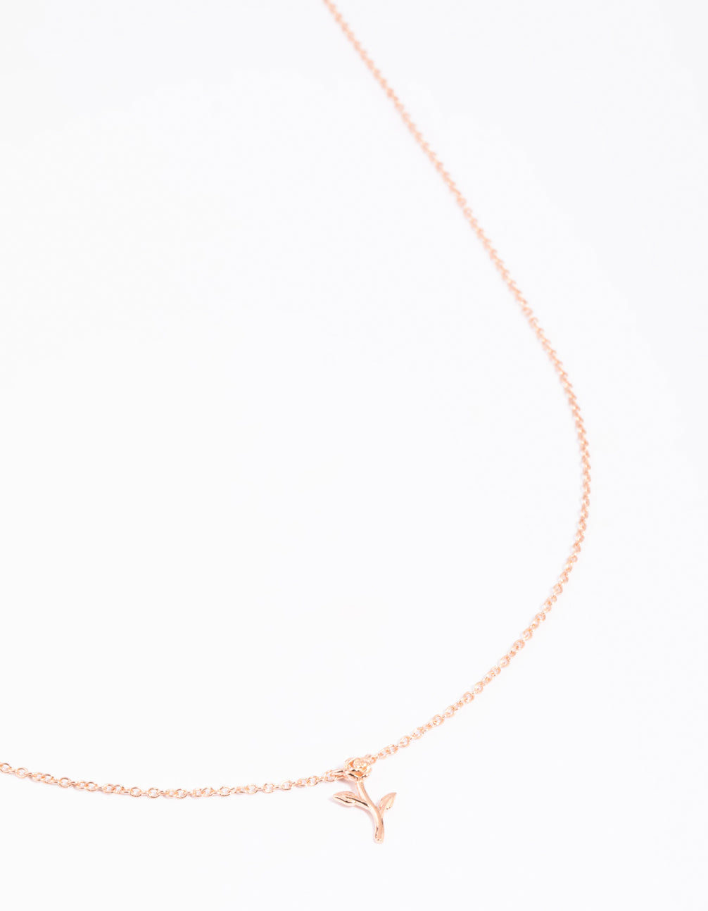 Rose Gold Plated Sterling Silver Rose Necklace