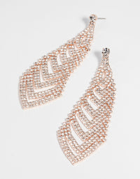 Rose Gold Diamante Earrings - link has visual effect only