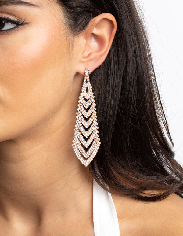 Rose Gold Diamante Earrings