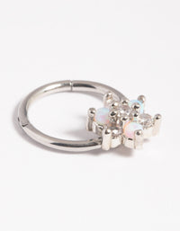 Surgical Steel Pretty Flower Clicker Ring - link has visual effect only