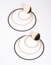 Black Circle Drop Earrings - link has visual effect only