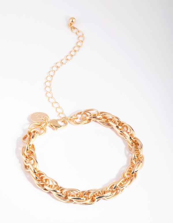 Gold Twisted Chain Bracelet