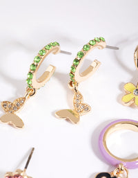 Gold Charm Earring Stack 4-Pack - link has visual effect only