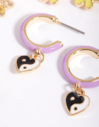 Gold Charm Earring Stack 4-Pack - link has visual effect only