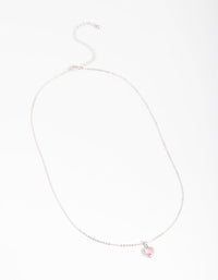 Silver Diamante Heart Necklace - link has visual effect only