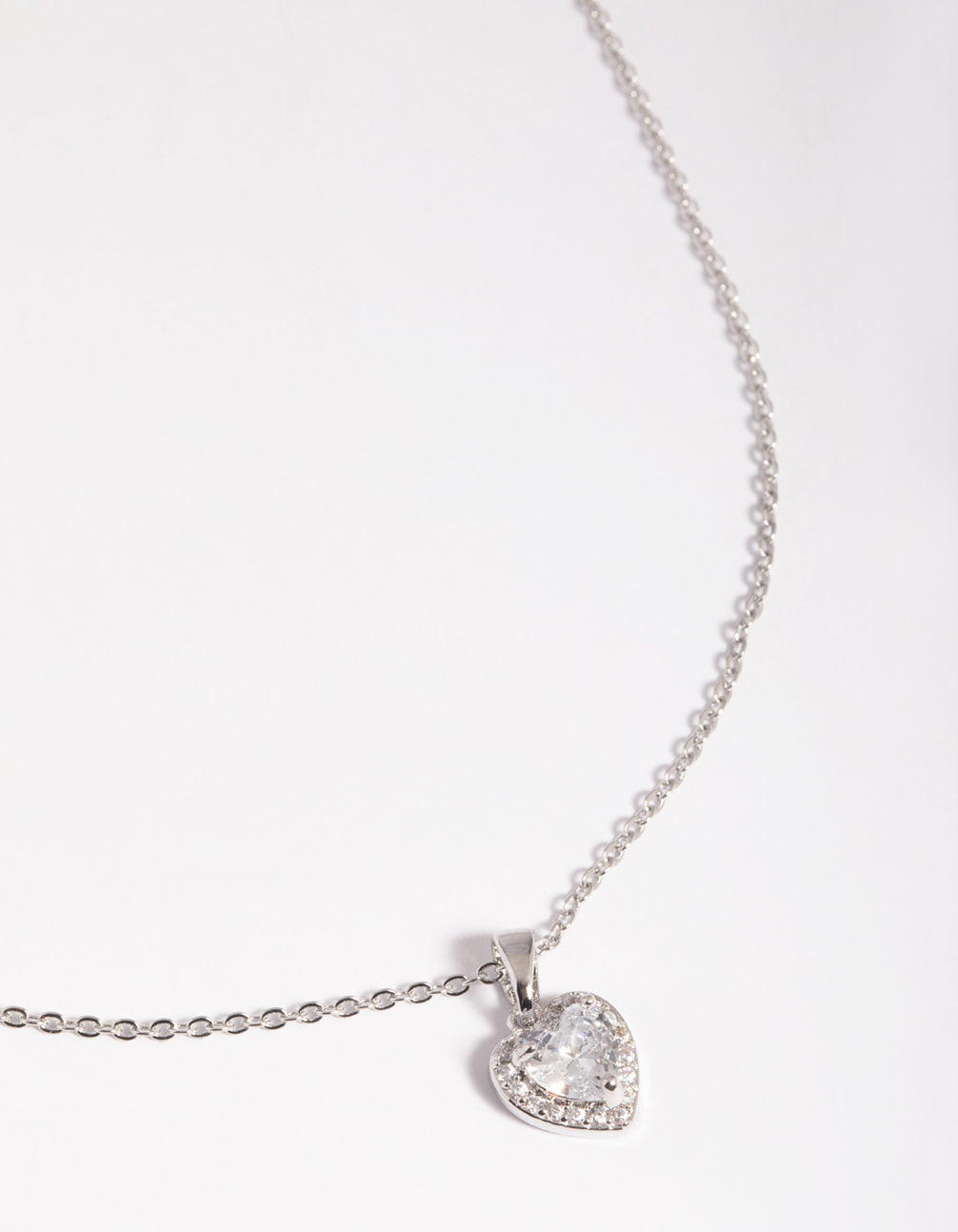 Silver Diamante Heart Necklace