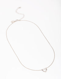Silver Cubic Zirconia Heart Necklace - link has visual effect only