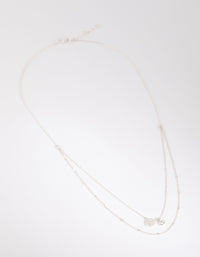 Silver Cubic Zirconia Layered Necklace - link has visual effect only