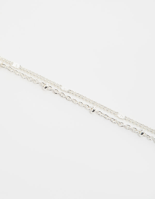 Silver Layered Chain Bracelet