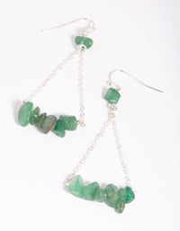 Silver Fan Drop Earrings with Green Fluorite - link has visual effect only