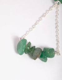 Silver Fan Drop Earrings with Green Fluorite - link has visual effect only