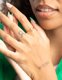 Gold Plated Sterling Silver Cross Ring - link has visual effect only