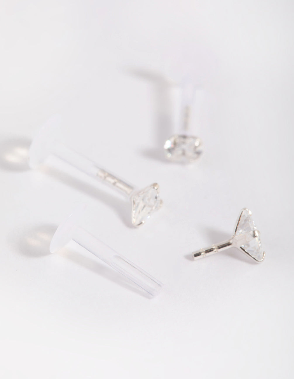 Surgical Steel Cubic Zirconia Triangle Flat Back Pack