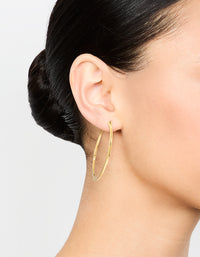 Waterproof Gold Plated Stainless Steel Thin Hoop Earrings - link has visual effect only