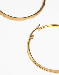 Gold Plated Stainless Steel Thin Hoop Earrings - link has visual effect only
