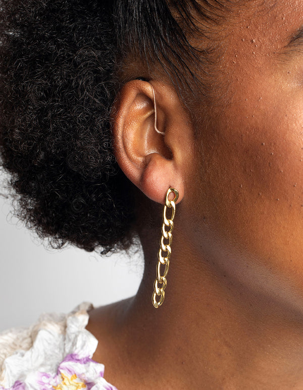 Gold Plated Surgical Steel Chain Drop Earrings