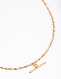 Gold Plated Stainless Steel Fob Necklace - link has visual effect only