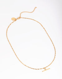 Gold Plated Stainless Steel Fob Necklace - link has visual effect only