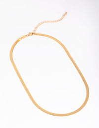 Gold Plated Stainless Steel Herringbone Necklace - link has visual effect only