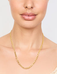 Waterproof Gold Plated Stainless Steel Figaro Necklace - link has visual effect only