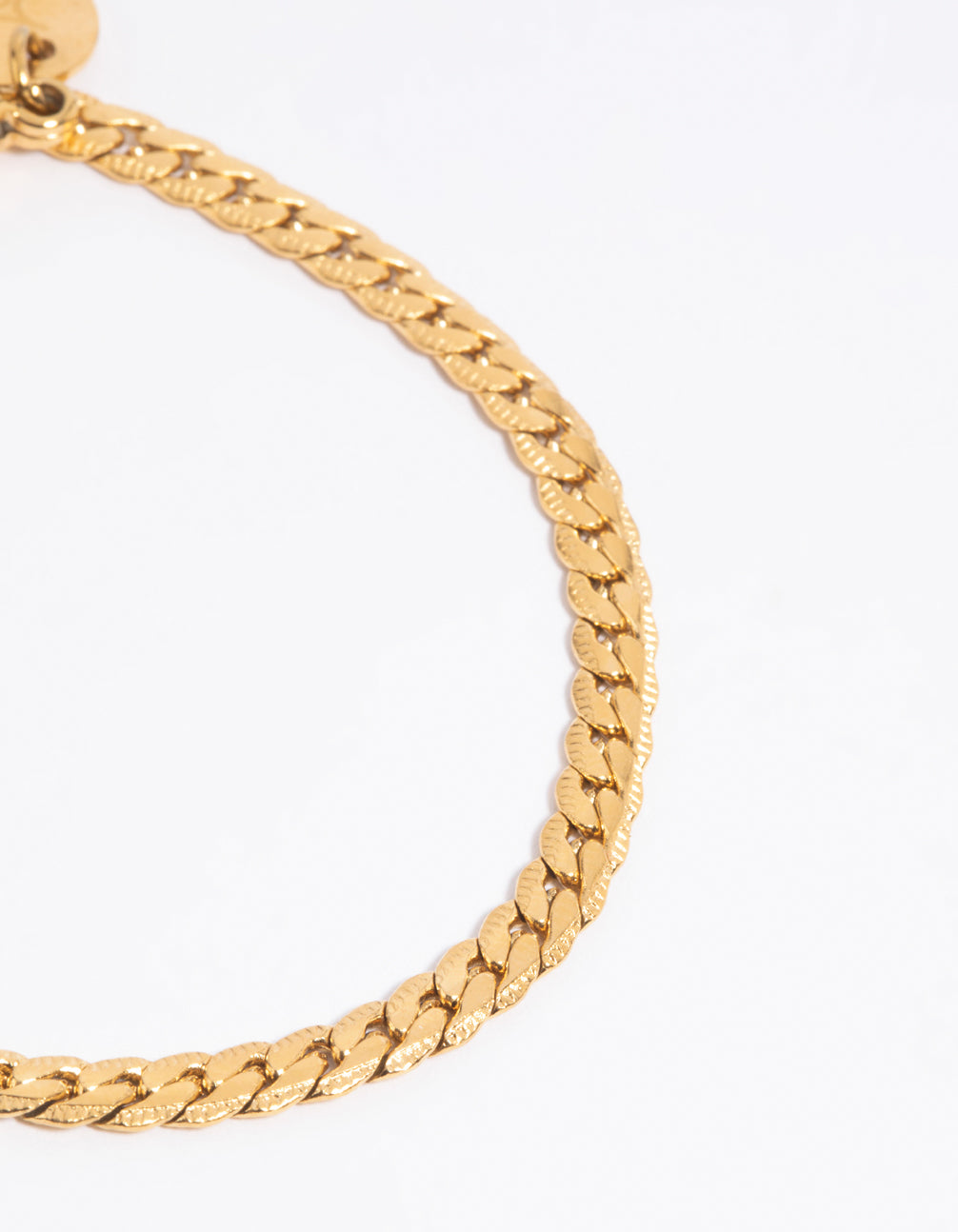 Gold Plated Stainless Steel Flat Chain Bracelet